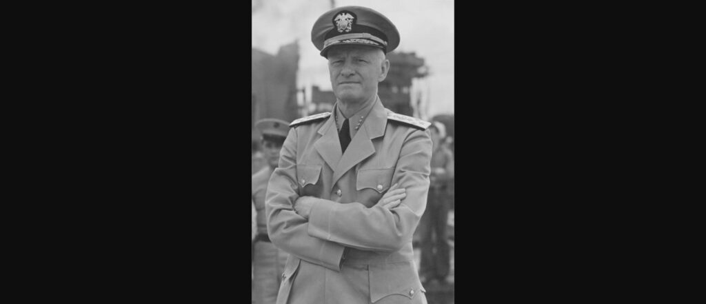 Fleet Admiral Chester W. Nimitz aboard ship, 1942